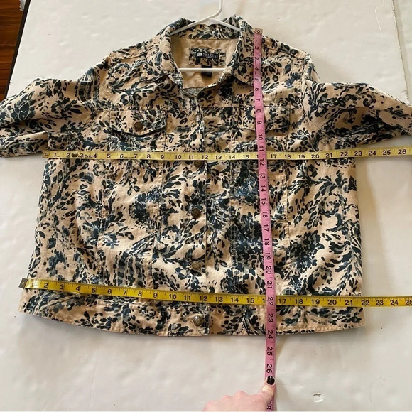 Carole Little Vintage Linen Jacket Womens Plus Size 1X Cream Blue Paisley Print - Picture 8 of 11